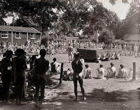 mother and daughter nude|Family beauty contest at a nudist camp , 1965